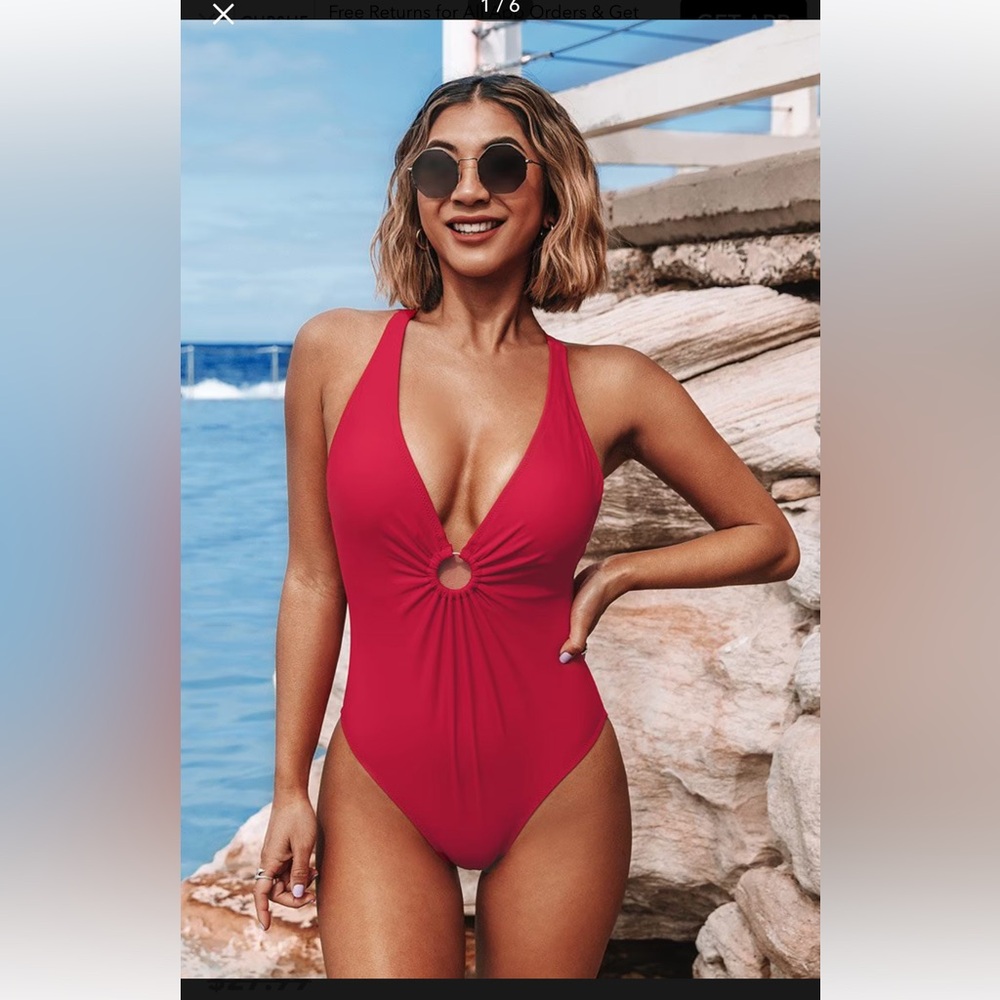 Red medium Cupshe one-piece XL